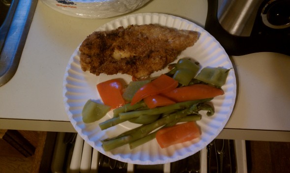 Chicken and asparagus and peppers